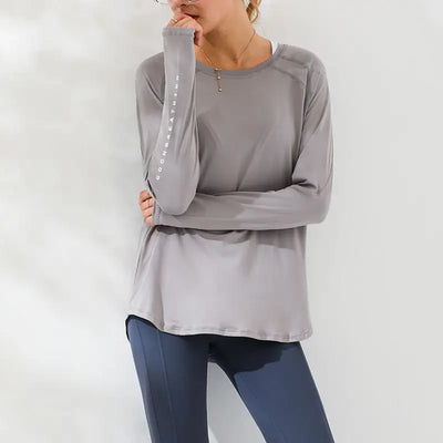 Plus-Size Fitness Long Sleeve Sport Top