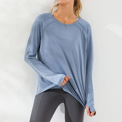 Plus-Size Fitness Long Sleeve Sport Top