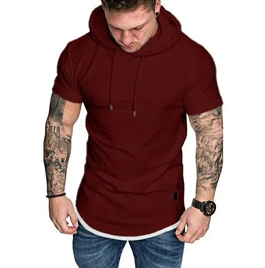 Short Sleeve Hoodie Sweatshirt