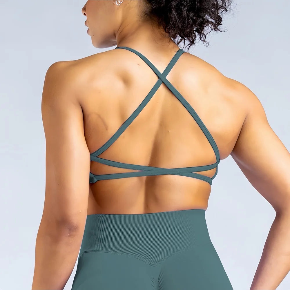 Dynamic Twist Back Seamless Yoga Bra Top