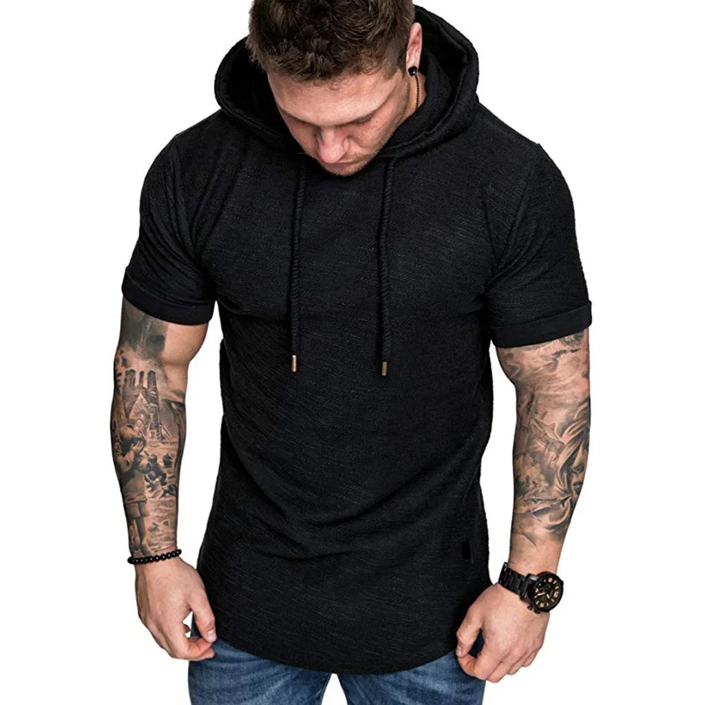 Short Sleeve Hoodie Sweatshirt