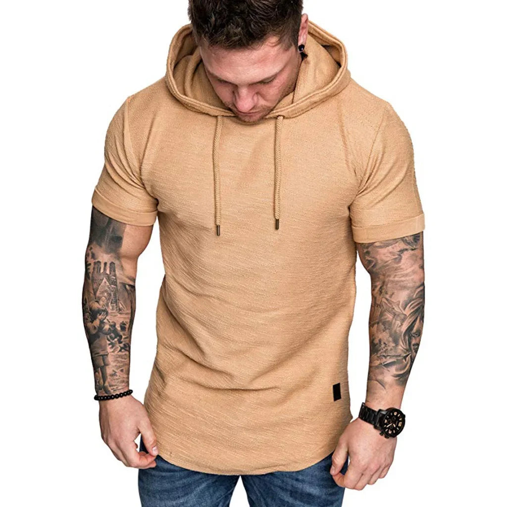 Short Sleeve Hoodie Sweatshirt