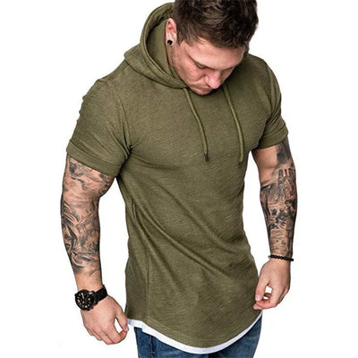 Short Sleeve Hoodie Sweatshirt