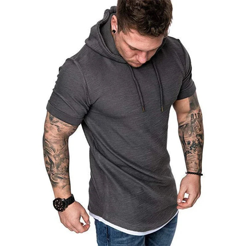 Short Sleeve Hoodie Sweatshirt