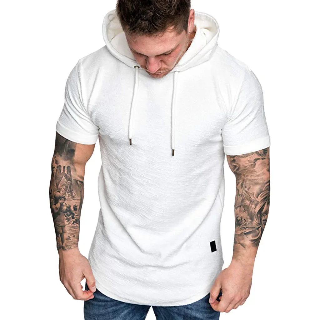 Short Sleeve Hoodie Sweatshirt