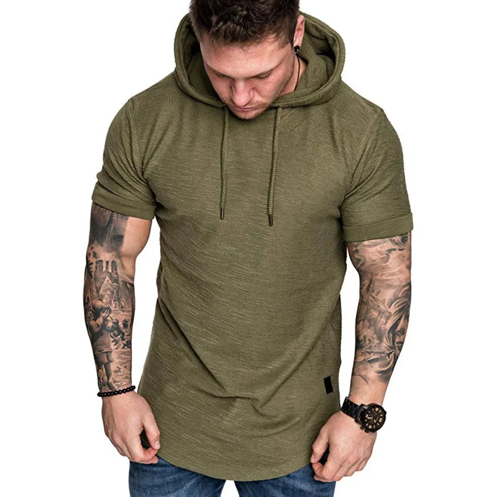 Short Sleeve Hoodie Sweatshirt