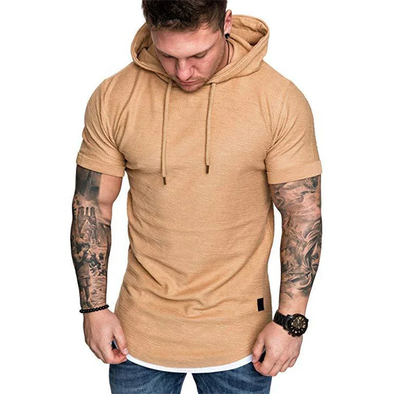 Short Sleeve Hoodie Sweatshirt