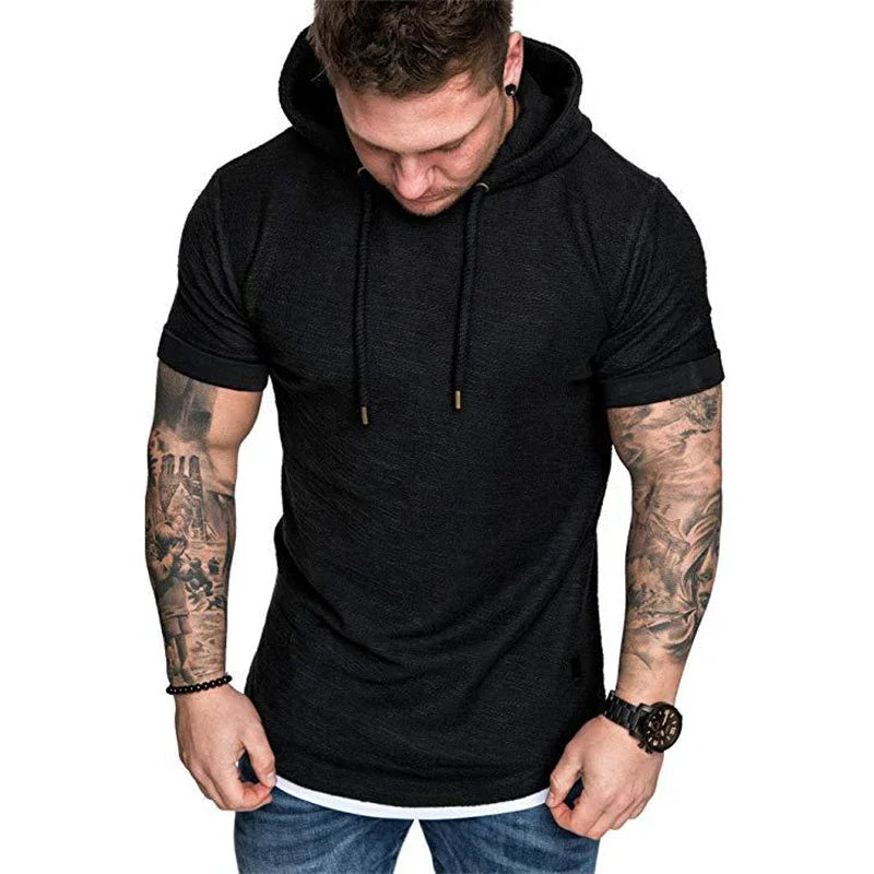 Short Sleeve Hoodie Sweatshirt